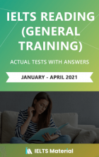 کتاب زبان آیلتس ریدینگ جنرال ژانویه تا آپریل (IELTS Reading General Training Actual Tests with Answers (January – April 2021