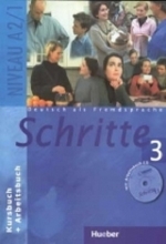 کتاب شریته آلمانی Schritte 3 NIVEAU A2/1 Kursbuch und Arbeitsbuch mit CD